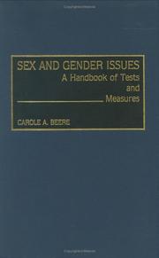 Cover of: Sex and gender issues: a handbook of tests and measures