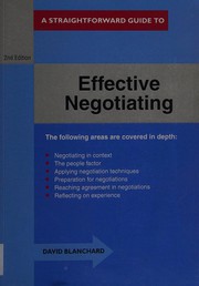Cover of: Effective Negotiating: A Straightforward Guide
