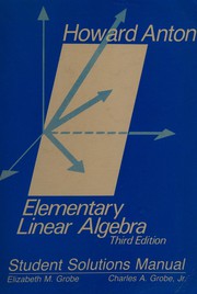 Cover of: Elementary Linear Algebra by Howard Anton