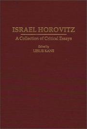 Cover of: Israel Horovitz: a collection of critical essays