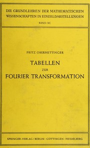 Cover of: Tabellen zur Fourier Transformation