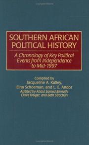 Cover of: Southern African political history: a chronology of key political events from independence to mid-1997