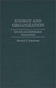 Cover of: Energy and organization: growth and distribution reexamined