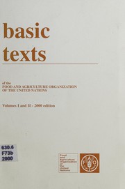 Cover of: Basic texts of the Food and Agriculture Organization of the United Nations.