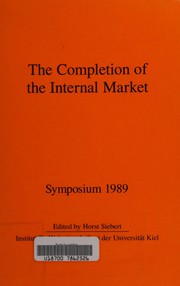 Cover of: The Completion of the internal market