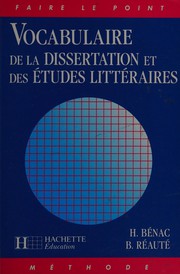 Cover of: Vocabulaire de la dissertation et des études littéraires