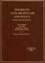 Cover of: Disability, civil rights law, and policy: cases and materials