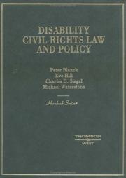 Cover of: Disability, civil rights law, and policy