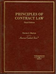 Cover of: Principles of Contract Law