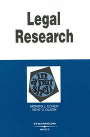 Cover of: Legal Research in a Nutshell (Nutshell Series)