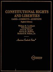 Cover of: Constitutional Rights and Liberties: Cases---Comments---Questions (American Casebook Series)