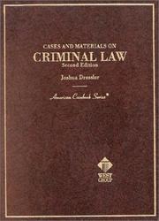 Cover of: Cases and materials on criminal law