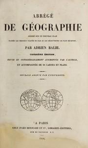 Cover of: Abrege de geographie by Adriano Balbi