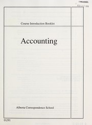 Cover of: Accounting course introduction booklet