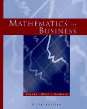 Cover of: Mathematics for business