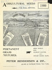 Cover of: Agricultural seeds for fall sowing: permanent grass mixtures : seed wheat, rye, scarlet clover and dwarf essex rape