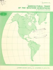 Cover of: Agricultural trade of the Western Hemisphere: a statistical review.