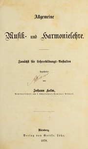 Cover of: Allgemeine Musik- und Harmonielehre