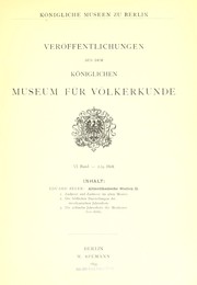 Cover of: Altmexikanische Studien II by Eduard Seler