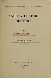 Cover of: Andean culture history