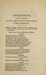 Cover of: Antigone: a poem