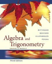 Cover of: Algebra and Trigonometry: Graphs and Models Graphing Calculator Manual Package (3rd Edition)