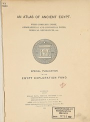 Cover of: An atlas of ancient Egypt by Egypt Exploration Fund