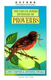 Cover of: The Concise Oxford dictionary of proverbs