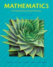 Cover of: Mathematics for Elementary School Teachers (4th Edition) (MathXL Tutorials on CD Series) by Phares G. O'Daffer, Randall Charles, Thomas Cooney, John A. Dossey, Jane Schielack