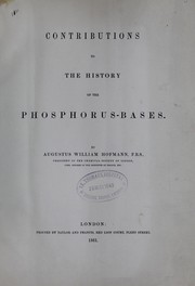 Cover of: Contributions to the history of the phosphorus-bases