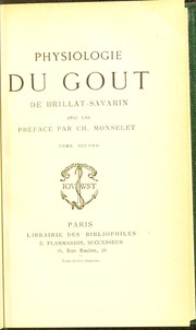 Cover of: Physiologie du gout