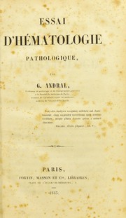 Cover of: Essai d'hématologie pathologique