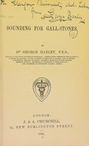 Cover of: On sounding for gall-stones