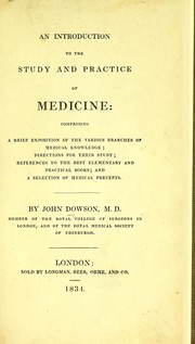 Cover of: An introduction to the study and practice of medicine: comprising a brief exposition of the various branches of medical knowledge ...