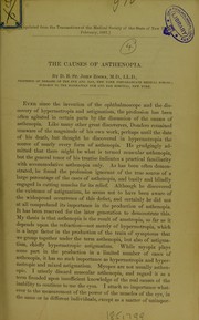 Cover of: The causes of asthenopia