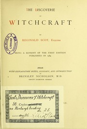 Cover of: The discoverie of witchcraft ... Being a reprint of the first edition published in 1584