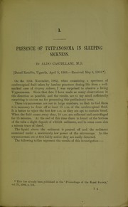 Cover of: Reports of the Sleeping Sickness Commission