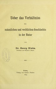 Cover of: Ueber das Verhältniss der männlichen und weiblichen Geschlechts in der Natur
