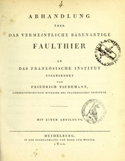 Cover of: Abhandlung über das vermeintliche bärenartlige Faulthier