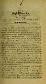 Cover of: Adolph Wilhelm Otto: über sein Leben und Wirken : ein Vortrag gehalten in der Gesellschaft für Natur und Heilkunde zu Dresden