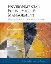 Cover of: Environmental Economics and Management: Theory, Policy and Applications