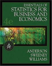 Cover of: Essentials of statistics for business and economics