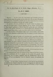 Cover of: Sur la physiologie de la seiche (Sepia officinalis, L.)