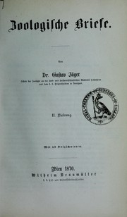 Cover of: Zoologische Briefe. II.[-III.] Lfg