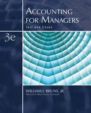 Cover of: Accounting for managers: text and cases