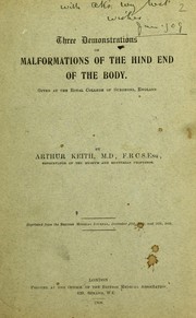 Cover of: Three demonstrations on malformations of the hind end of the body