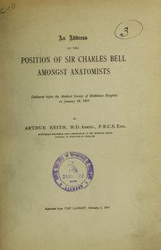 Cover of: An address on the position of Sir Charles Bell amongst anatomists