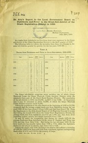 Cover of: Dr Airy's report to the local government board on diphtheria and fever in the Grays sub-district of the Orsett registration district in 1889
