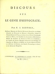 Cover of: Discours sur le génie d'Hippocrate