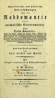 Cover of: Physikalische und historische Untersuchungen über die Rabdomantie oder animalische Electrometrie